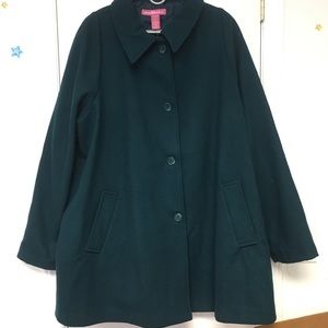 Woman Within Teal Swing Coat